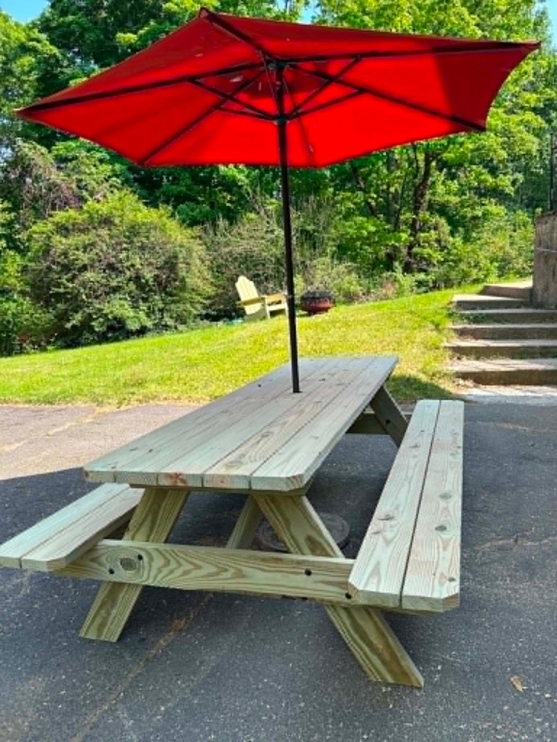 8' Picnic Table with Umbrella Hole