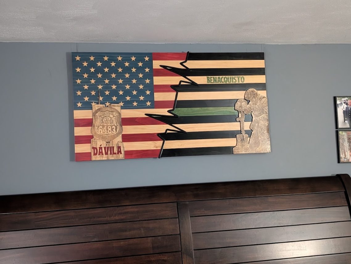 Custom 46" x 24" Flag with overlays Custom 46" x 24" Flag with overlays